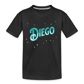 Diego Namen personalisiert - Kinder Premium Bio T-Shirt - Schwarz - Vorne