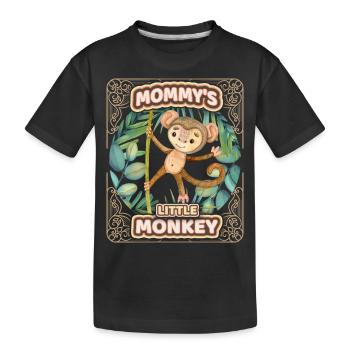 Cute monkey funny saying, kids, mommys monkey - Kids' Premium Organic T-Shirt - black - Front