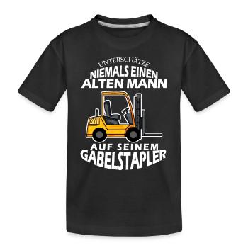 Staplerfahrer Gabelstapler Lager Logistik - Kinder Premium Bio T-Shirt - Schwarz - Vorne