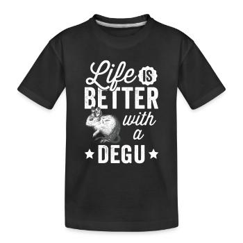 Alles ist besser mit Degu chilenisches Nagetier - Kinder Premium Bio T-Shirt - Schwarz - Vorne