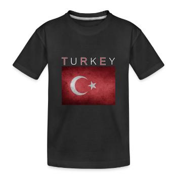 Türkei Flagge Istanbul Ankara - Kinder Premium Bio T-Shirt - Schwarz - Vorne