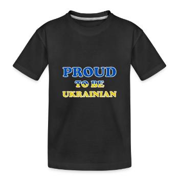 Proud to be Ukrainian Kiew Peace Friede Stolz - Kinder Premium Bio T-Shirt - Schwarz - Vorne