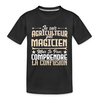 Je suis agriculteur, pas magicien - T-shirt bio Premium Enfant - noir - Devant