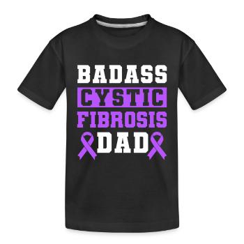 Badass Cystic Fibrosis Dad Purple Ribbon - Kinder Premium Bio T-Shirt - Schwarz - Vorne