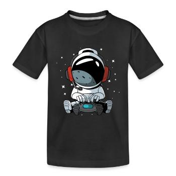 Gaming Astronaut Gamer - Kids' Premium Organic T-Shirt - black - Front