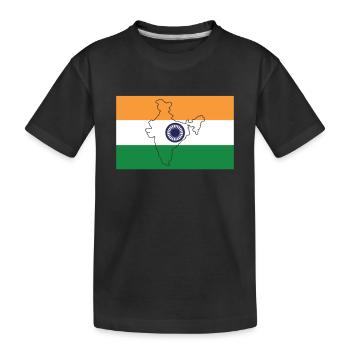 Drapeau de l’Inde - T-shirt bio Premium Enfant - noir - Devant