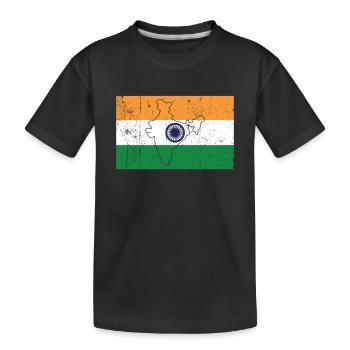 Indien Flagge - Kinder Premium Bio T-Shirt - Schwarz - Vorne