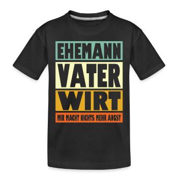 Wirt Vater Ehemann Held - Kinder Premium Bio T-Shirt - Schwarz - Vorne