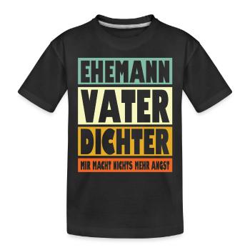 Dichter Vater Ehemann Held - Kinder Premium Bio T-Shirt - Schwarz - Vorne