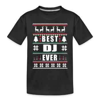 Drôle Ugly Christmas Meilleur Dj de tous les temps - T-shirt bio Premium Enfant - noir - Devant