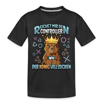 Zocken Reichet mir den Controller Gaming - Kinder Premium Bio T-Shirt - Schwarz - Vorne