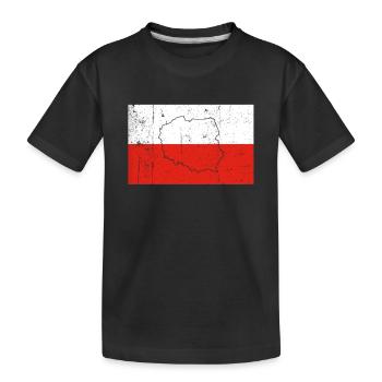 Polen Flagge - Kinder Premium Bio T-Shirt - Schwarz - Vorne