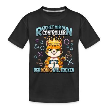 Zocken Reichet mir den Controller Gaming - Kinder Premium Bio T-Shirt - Schwarz - Vorne