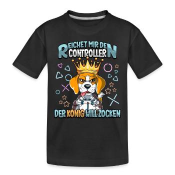 Zocken Reichet mir den Controller Gaming - Kinder Premium Bio T-Shirt - Schwarz - Vorne