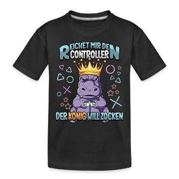 Zocken Reichet mir den Controller Gaming - Kinder Premium Bio T-Shirt - Schwarz - Vorne
