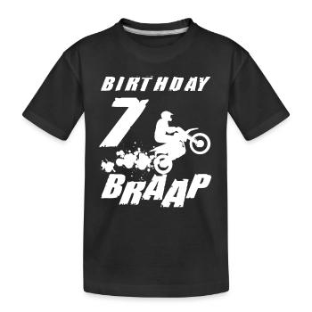 Seven 7yr 7th Motocross Birthday Boy 7 Years Old - Kinder Premium Bio T-Shirt - Schwarz - Vorne