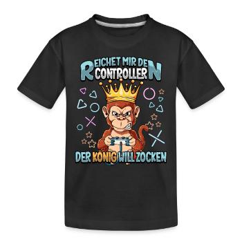 Zocken Reichet mir den Controller Gaming - Kinder Premium Bio T-Shirt - Schwarz - Vorne