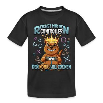Zocken Reichet mir den Controller Gaming - Kinder Premium Bio T-Shirt - Schwarz - Vorne