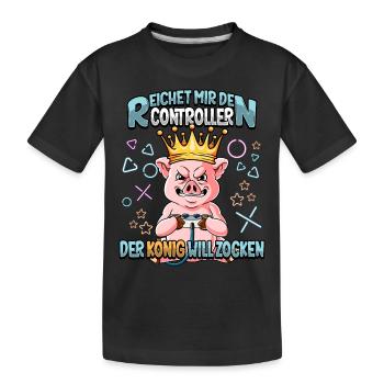 Zocken Reichet mir den Controller Gaming - Kinder Premium Bio T-Shirt - Schwarz - Vorne