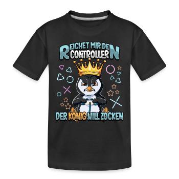 Zocken Reichet mir den Controller Gaming - Kinder Premium Bio T-Shirt - Schwarz - Vorne