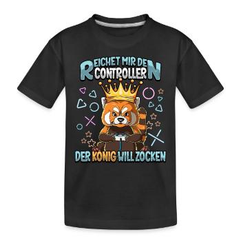Zocken Reichet mir den Controller Gaming - Kinder Premium Bio T-Shirt - Schwarz - Vorne