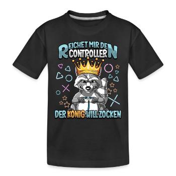 Zocken Reichet mir den Controller Gaming - Kinder Premium Bio T-Shirt - Schwarz - Vorne
