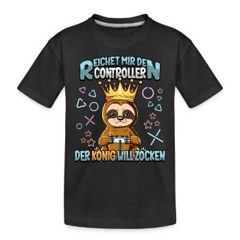 Zocken Reichet mir den Controller Gaming - Kinder Premium Bio T-Shirt - Schwarz - Vorne