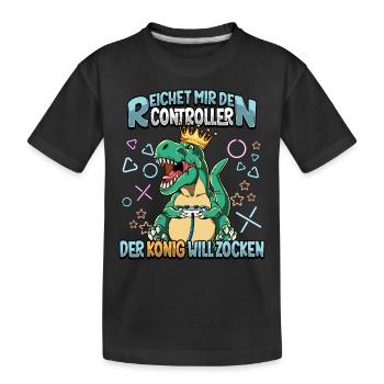 Zocken Reichet mir den Controller Gaming - Kinder Premium Bio T-Shirt - Schwarz - Vorne