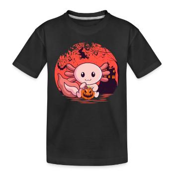 Effrayant Axolotl Tail Lurch Citrouille Halloween - T-shirt bio Premium Enfant - noir - Devant