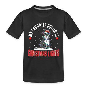 Ma couleur préférée est les lumières de Noël - T-shirt bio Premium Enfant - noir - Devant