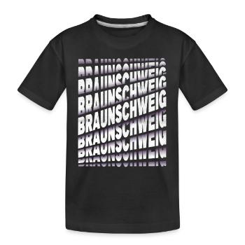 Braunschweig Germany City Font Skyline - Kids' Premium Organic T-Shirt - black - Front