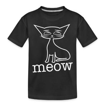 Miauen - Liebenswerte Katze - Kinder Premium Bio T-Shirt - Schwarz - Vorne
