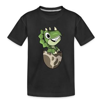 Tricératops Dessin animé Dinosaures - T-shirt bio Premium Enfant - noir - Devant