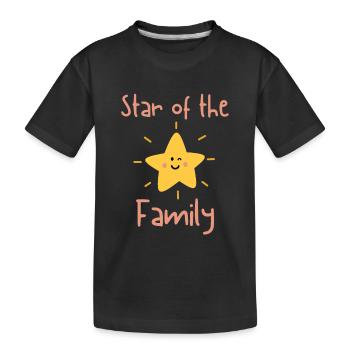 Star of the Family little laughing star fun - Kids' Premium Organic T-Shirt - black - Front