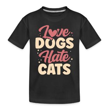 Chers chiens Détestez les chats Chien Amoureux chiot - T-shirt bio Premium Enfant - noir - Devant