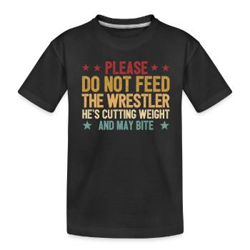 Drôle de fan de lutte s’il vous plaît nourrir - T-shirt bio Premium Enfant - noir - Devant