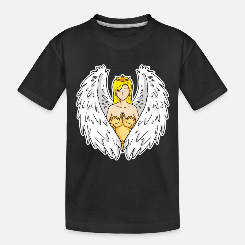 Schutzengel - Kinder Premium Bio T-Shirt - Schwarz