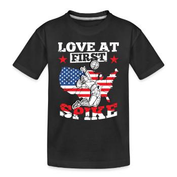 Sporttrainer Liebe auf den ersten Spike - Kinder Premium Bio T-Shirt - Schwarz - Vorne
