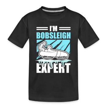 Bob Sledge Sledge Winter Sports Expert - Kids' Premium Organic T-Shirt - black - Front