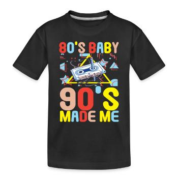 90s 90s 90s Party - Kids' Premium Organic T-Shirt - black - Front