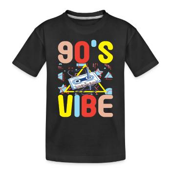 90s 90s 90s Party - Kids' Premium Organic T-Shirt - black - Front
