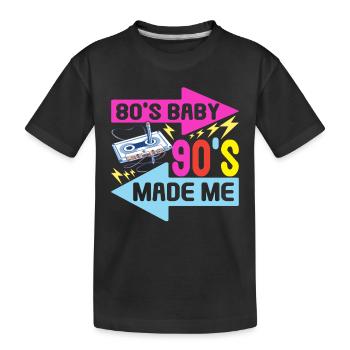 90s 90s 90s Party - Kids' Premium Organic T-Shirt - black - Front