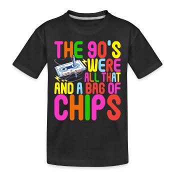 90s 90s 90s Party - Kids' Premium Organic T-Shirt - black - Front