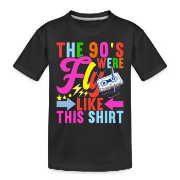 90s 90s 90s Party - Kids' Premium Organic T-Shirt - black - Front