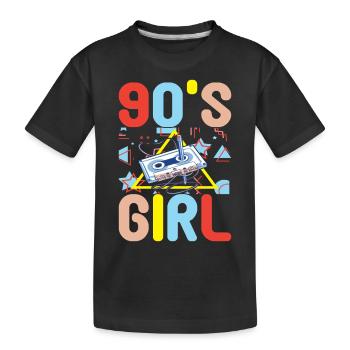 90s 90s 90s Party - Kids' Premium Organic T-Shirt - black - Front