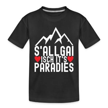 Allgäu Bayern - Kinder Premium Bio T-Shirt - Schwarz - Vorne