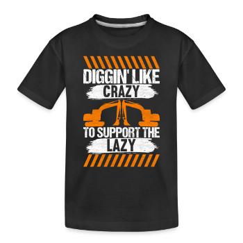 Conducteur d’excavatrice de chantier de chantier - T-shirt bio Premium Enfant - noir - Devant