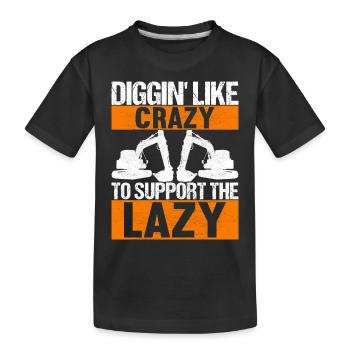 Conducteur d’excavatrice de chantier de chantier - T-shirt bio Premium Enfant - noir - Devant