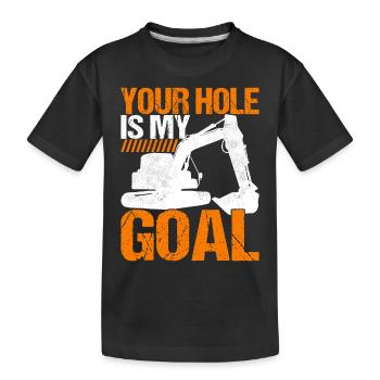 Conducteur d’excavatrice de chantier de chantier - T-shirt bio Premium Enfant - noir - Devant