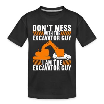 Conducteur d’excavatrice de chantier de chantier - T-shirt bio Premium Enfant - noir - Devant
